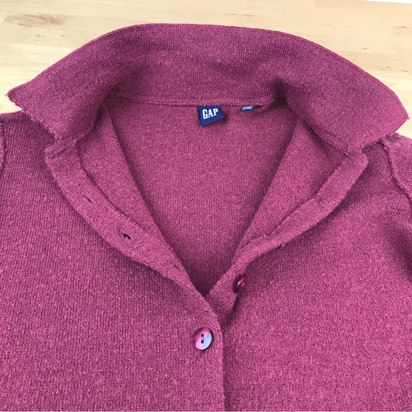 SOLD: Vintage GAP Cropped Sweater Cardigan Medium Wool Blend Made in Italy - Picture 8 of 14